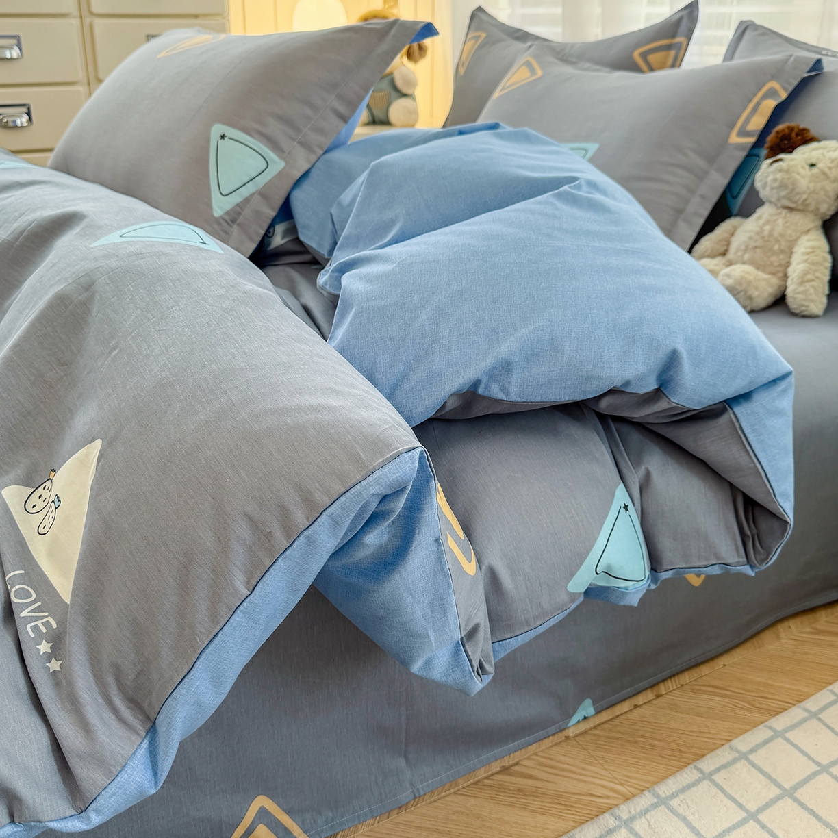 91家纺网 家纺一手货源 找家纺 （总）尚帛 2026新款全棉品质喷气印花爆款四件套 多规格套件 单品系列-四件套