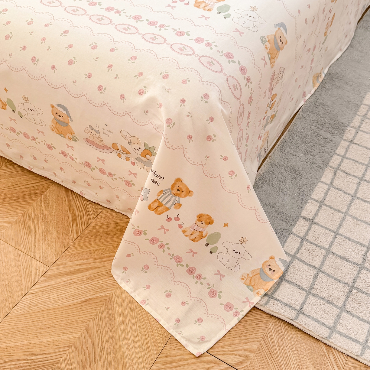 91家纺网 家纺一手货源 找家纺 尚帛 2026新款全棉品质喷气印花爆款四件套 多规格套件 单品系列-四件套 可颂日记