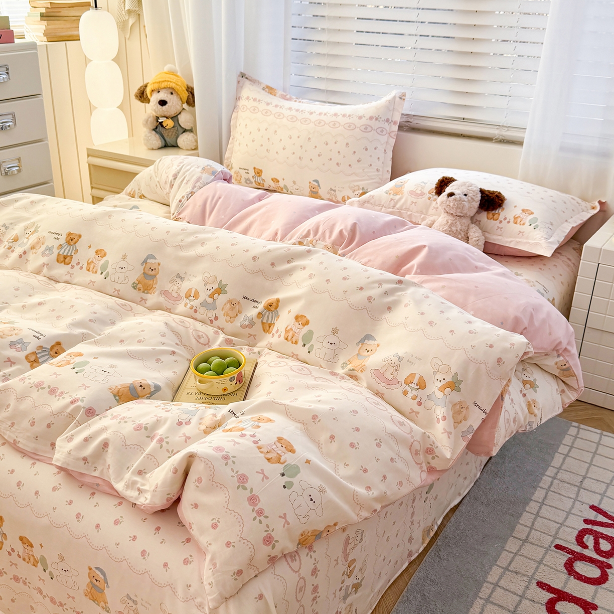 91家纺网 家纺一手货源 找家纺 尚帛 2026新款全棉品质喷气印花爆款四件套 多规格套件 单品系列-四件套 可颂日记