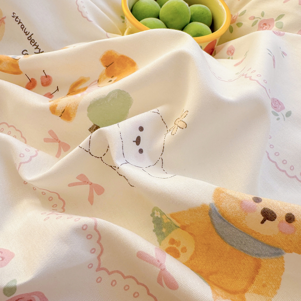 91家纺网 家纺一手货源 找家纺 尚帛 2026新款全棉品质喷气印花爆款四件套 多规格套件 单品系列-四件套 可颂日记