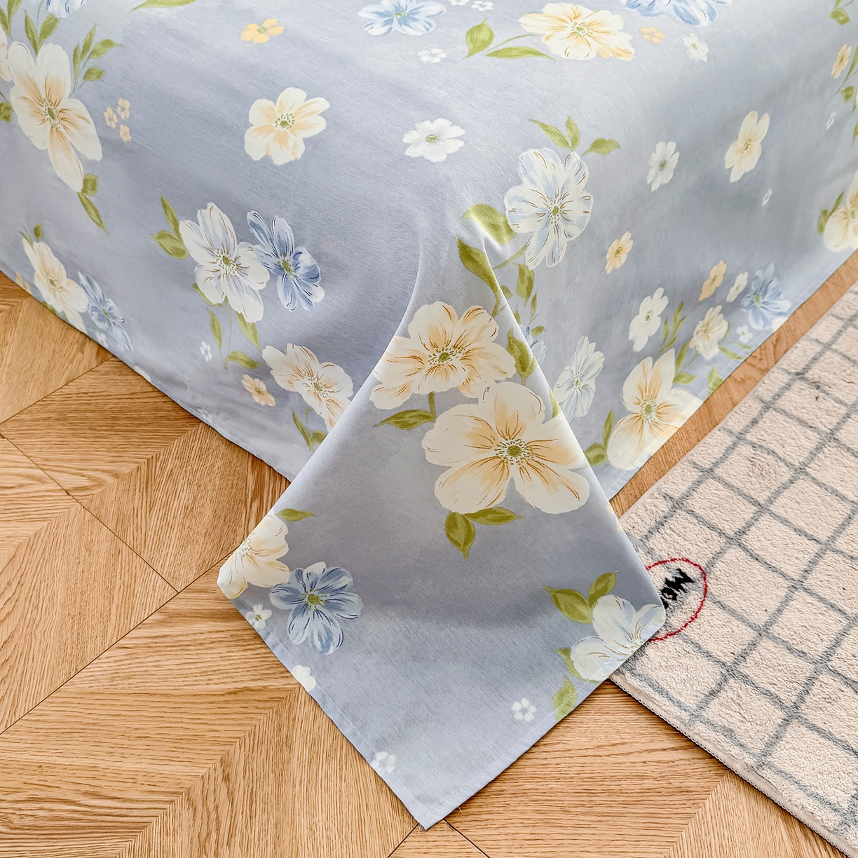 91家纺网 家纺一手货源 找家纺 尚帛 2026新款全棉品质喷气印花爆款四件套 多规格套件 单品系列-四件套 浅影