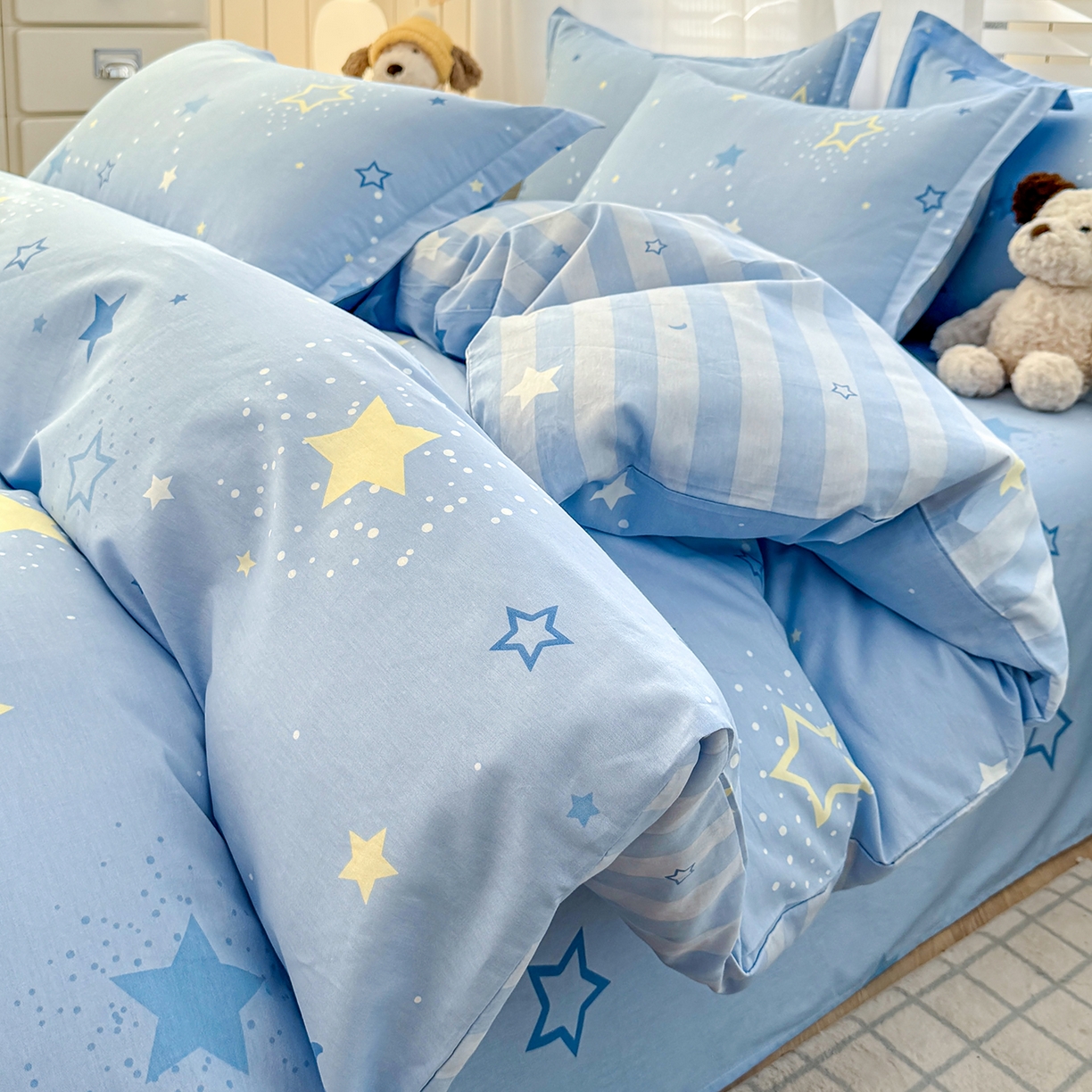 尚帛 2026新款全棉品质喷气印花爆款四件套 多规格套件 单品系列-四件套 五星集