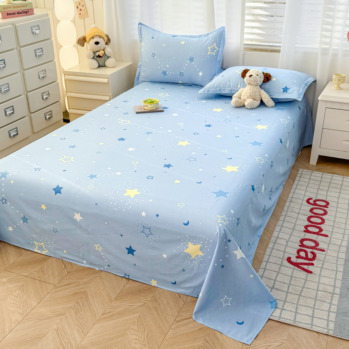 91家纺网 家纺一手货源 找家纺 尚帛 2026新款全棉品质喷气印花爆款四件套 多规格套件 单品系列-四件套 五星集