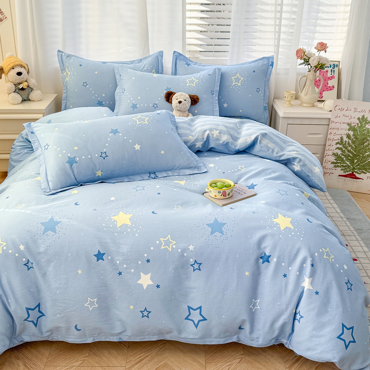 91家纺网 家纺一手货源 找家纺 尚帛 2026新款全棉品质喷气印花爆款四件套 多规格套件 单品系列-四件套 五星集