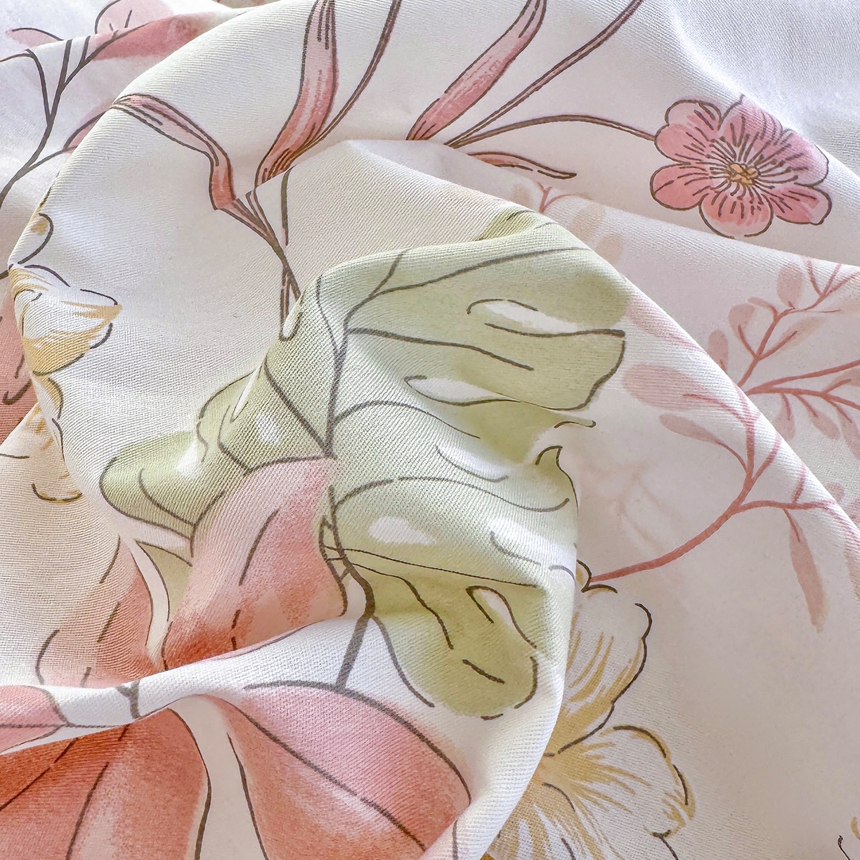 91家纺网 家纺一手货源 找家纺 尚帛 2026新款全棉品质喷气印花爆款四件套 多规格套件 单品系列-四件套 叶柔粉