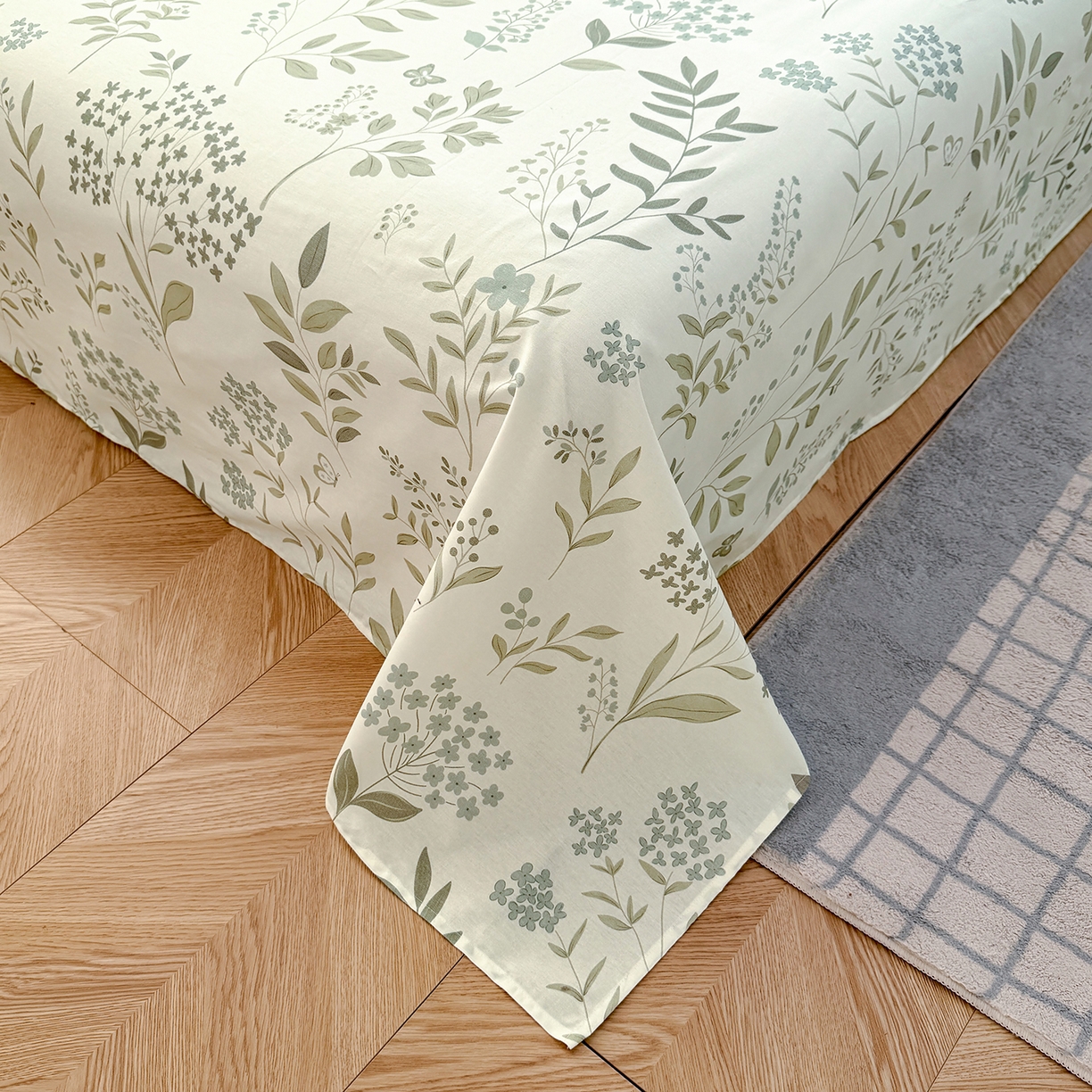 91家纺网 家纺一手货源 找家纺 尚帛 2026新款全棉品质喷气印花爆款四件套 多规格套件 单品系列-四件套 叶之恋