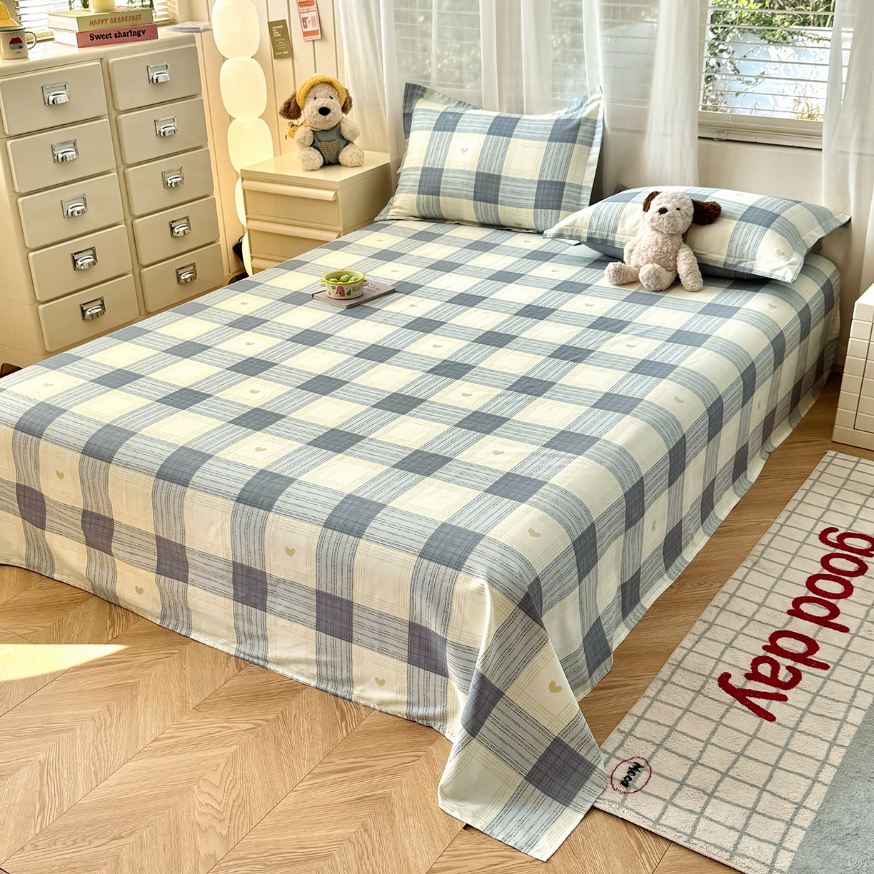 91家纺网 家纺一手货源 找家纺 尚帛 2026新款全棉品质喷气印花爆款四件套 多规格套件 单品系列-四件套 初心-灰