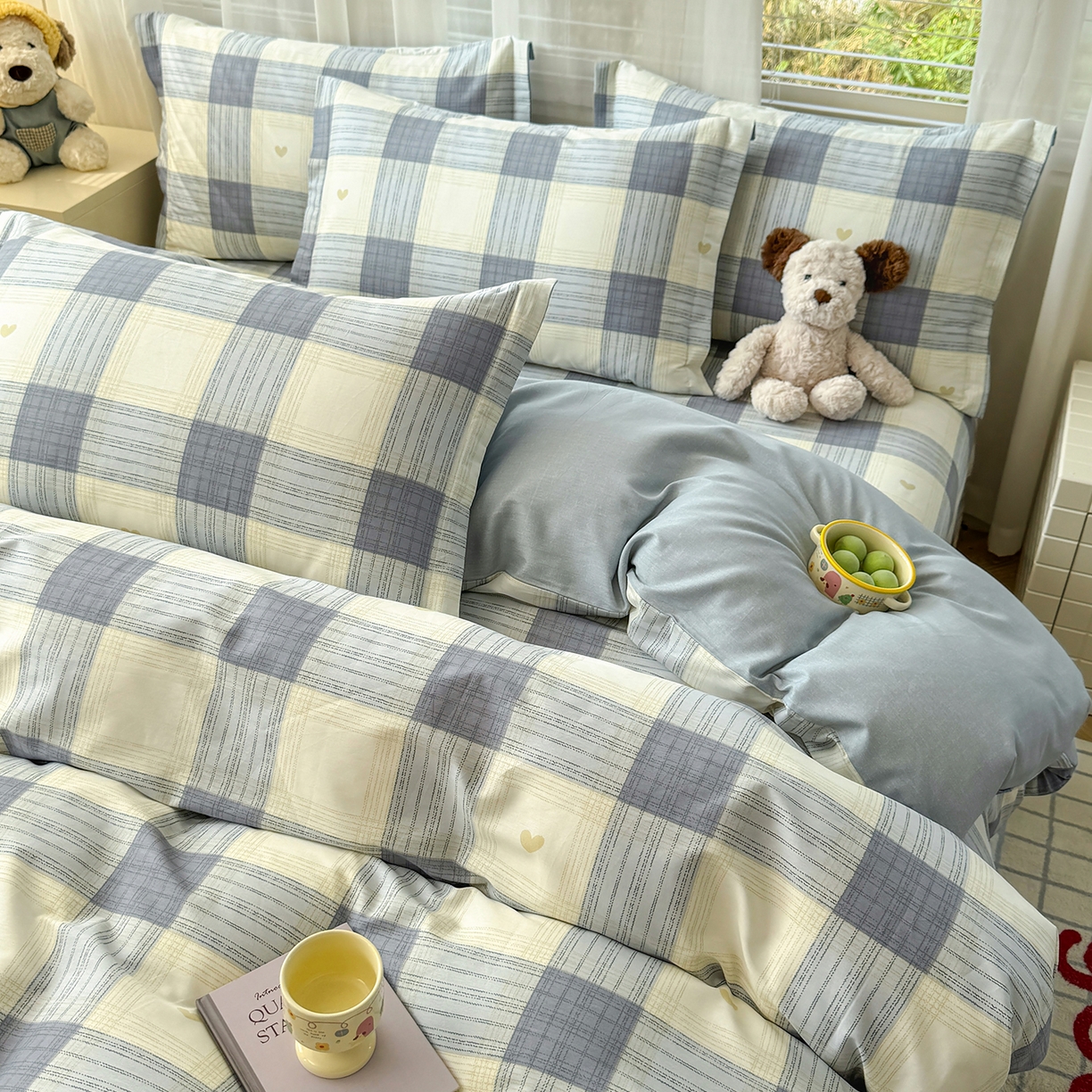 91家纺网 家纺一手货源 找家纺 尚帛 2026新款全棉品质喷气印花爆款四件套 多规格套件 单品系列-四件套 初心-灰