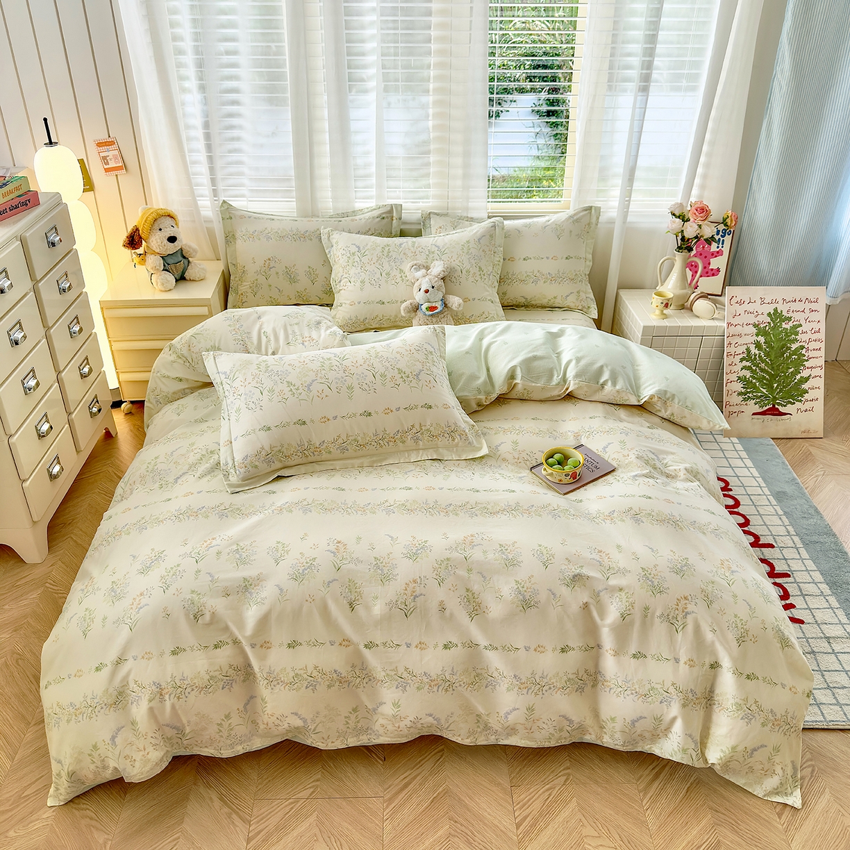 91家纺网 家纺一手货源 找家纺 尚帛 2026新款全棉品质喷气印花爆款四件套 多规格套件 单品系列-四件套 丛草集