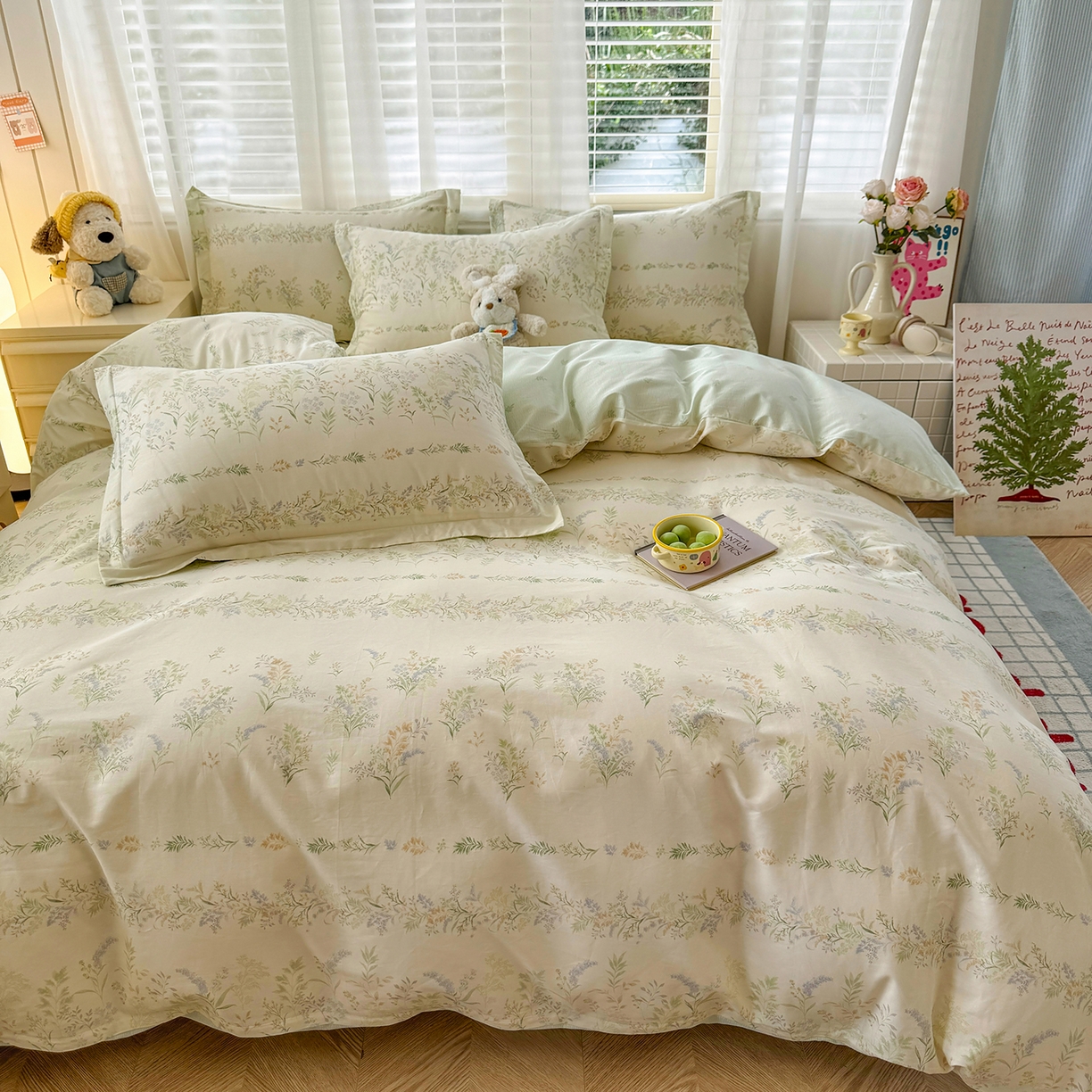 91家纺网 家纺一手货源 找家纺 尚帛 2026新款全棉品质喷气印花爆款四件套 多规格套件 单品系列-四件套 丛草集