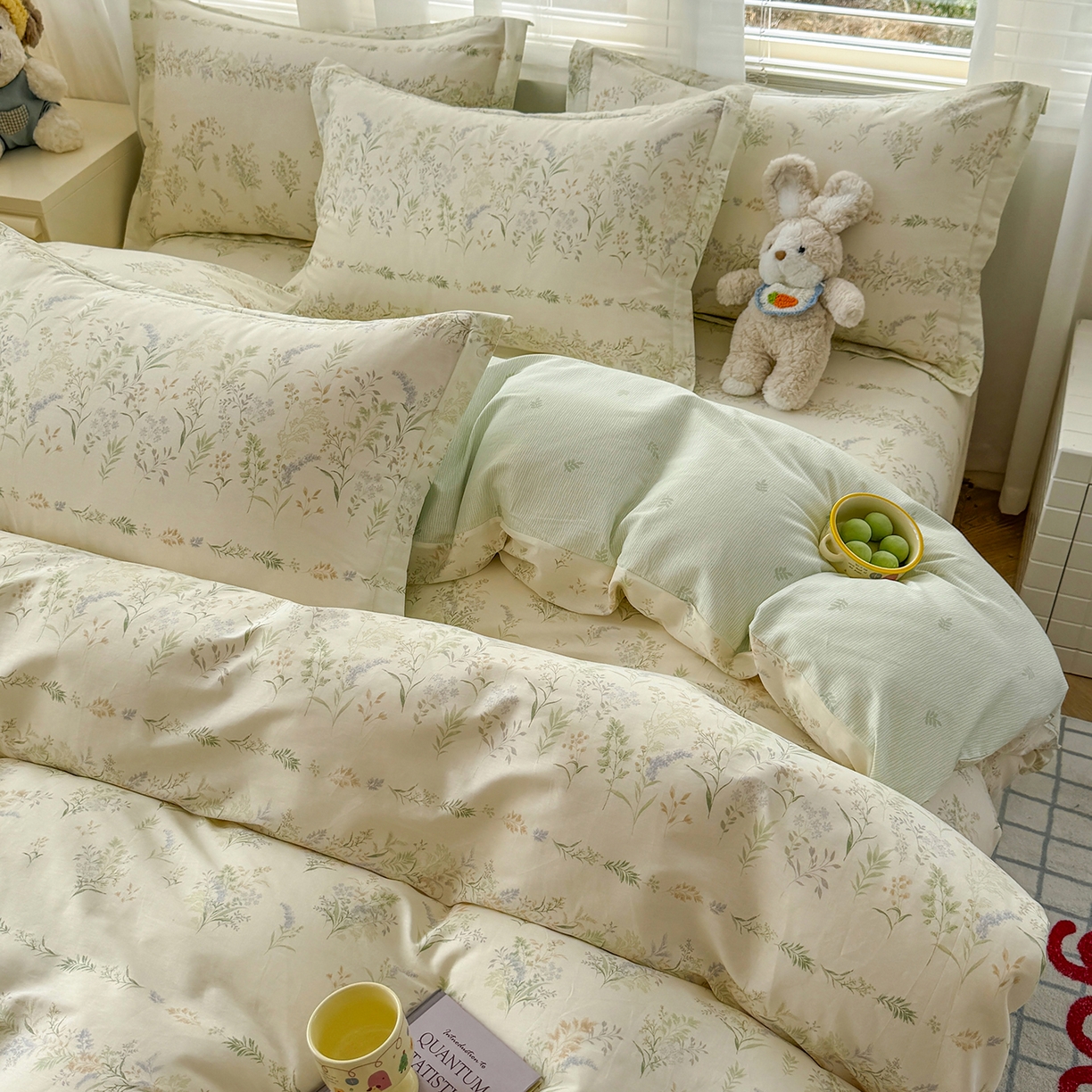 91家纺网 家纺一手货源 找家纺 尚帛 2026新款全棉品质喷气印花爆款四件套 多规格套件 单品系列-四件套 丛草集
