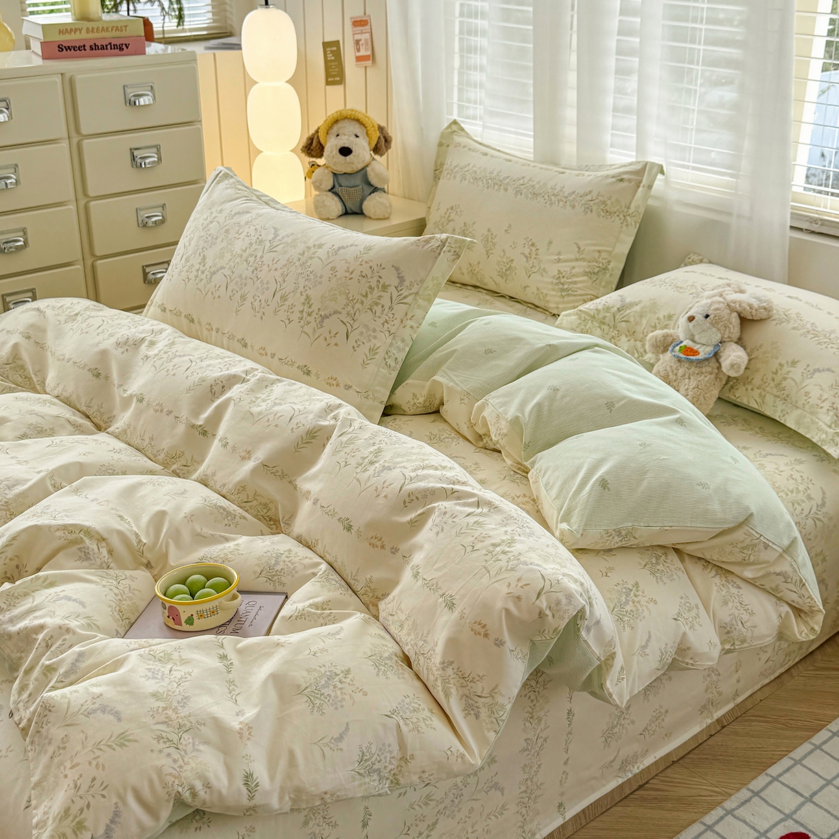 91家纺网 家纺一手货源 找家纺 尚帛 2026新款全棉品质喷气印花爆款四件套 多规格套件 单品系列-四件套 丛草集