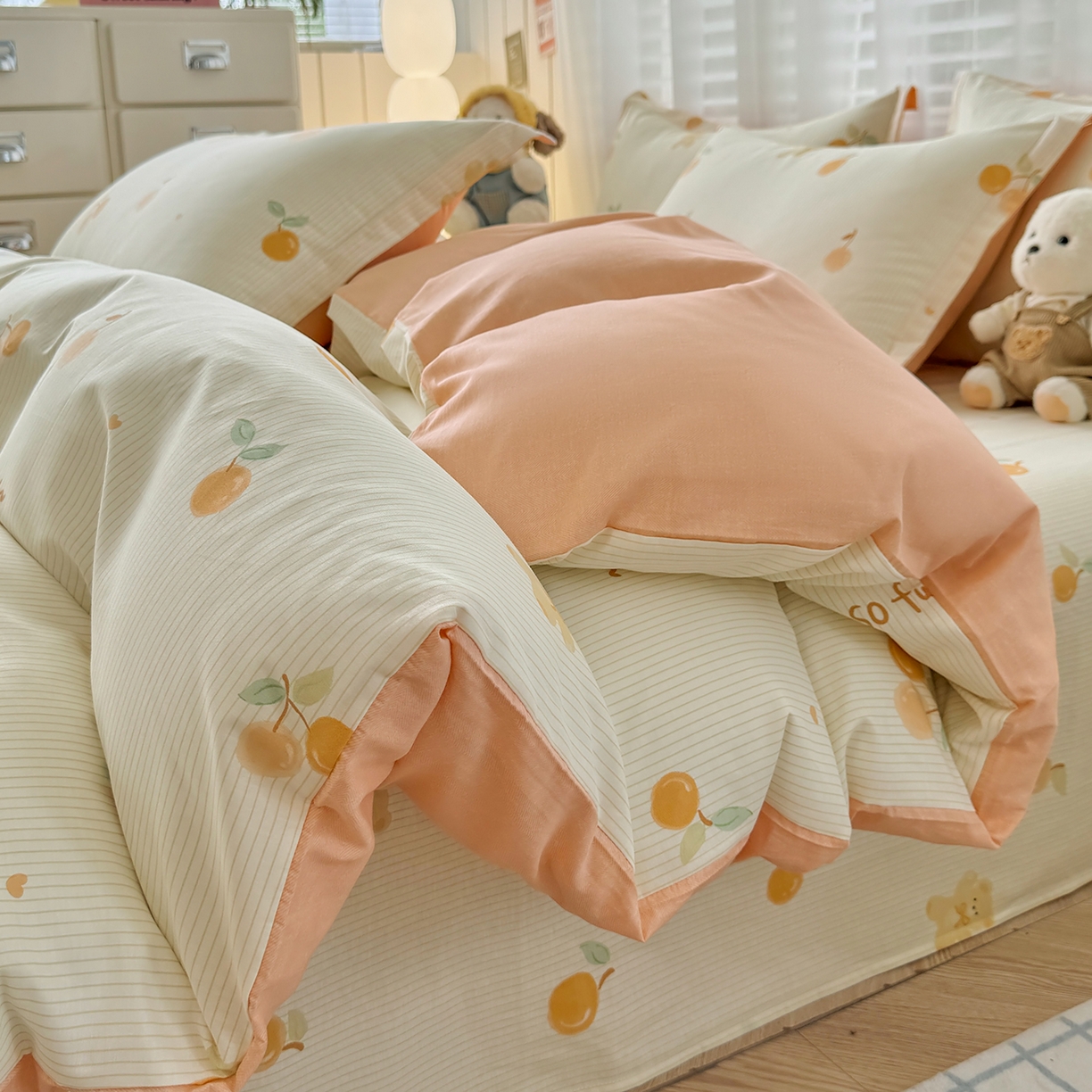 尚帛 2026新款全棉品质喷气印花爆款四件套 多规格套件 单品系列-四件套 欢乐碰碰熊