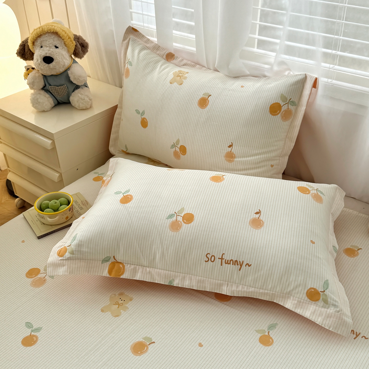 91家纺网 家纺一手货源 找家纺 尚帛 2026新款全棉品质喷气印花爆款四件套 多规格套件 单品系列-四件套 欢乐碰碰熊