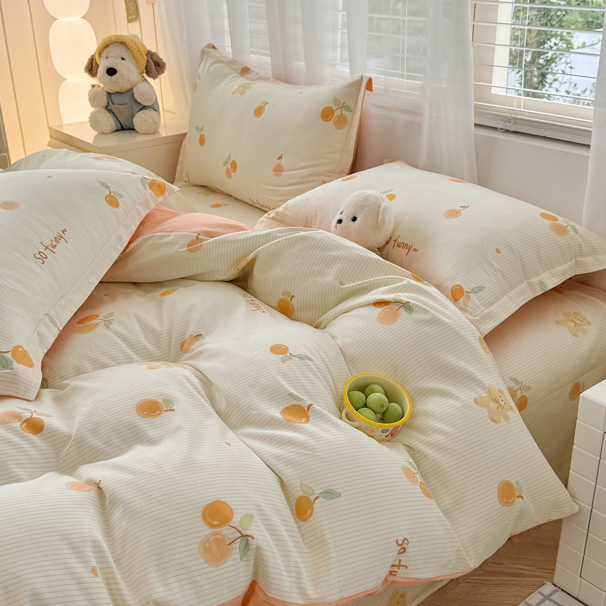 91家纺网 家纺一手货源 找家纺 尚帛 2026新款全棉品质喷气印花爆款四件套 多规格套件 单品系列-四件套 欢乐碰碰熊