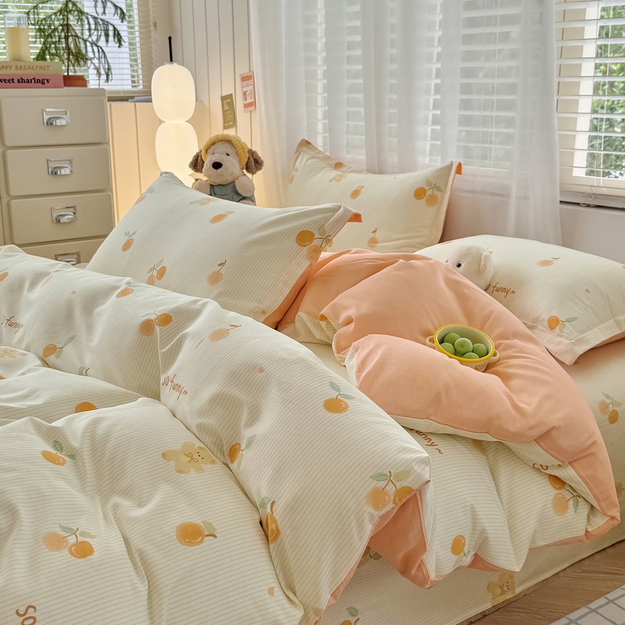 91家纺网 家纺一手货源 找家纺 尚帛 2026新款全棉品质喷气印花爆款四件套 多规格套件 单品系列-四件套 欢乐碰碰熊