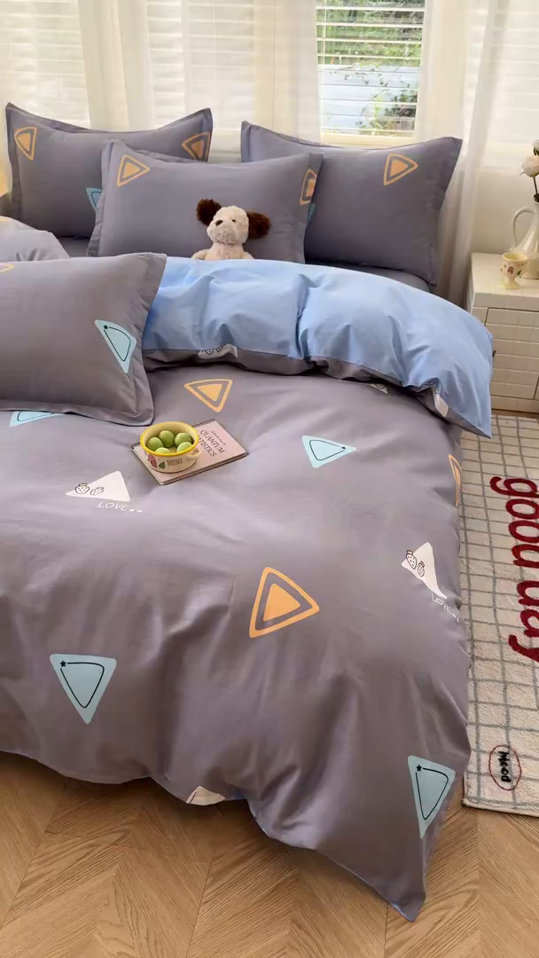 91家纺网 家纺一手货源 找家纺 尚帛 2026新款全棉品质喷气印花爆款四件套 多规格套件 单品系列-四件套 吉米