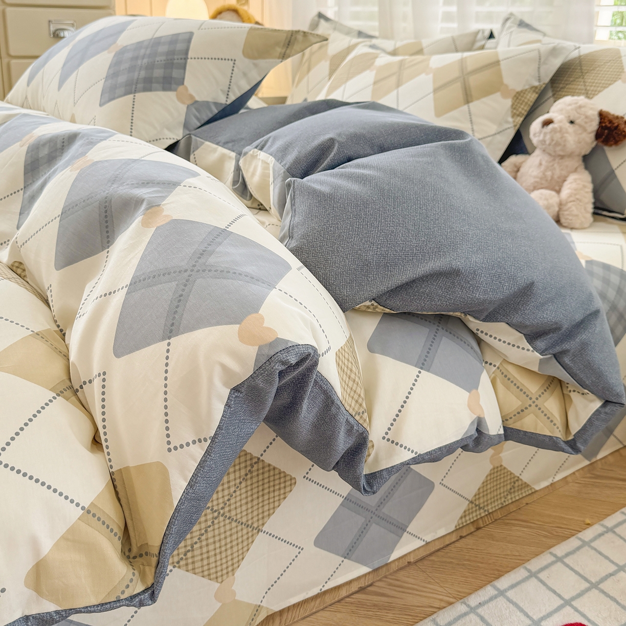 尚帛 2026新款全棉品质喷气印花爆款四件套 多规格套件 单品系列-四件套 佳丽斯