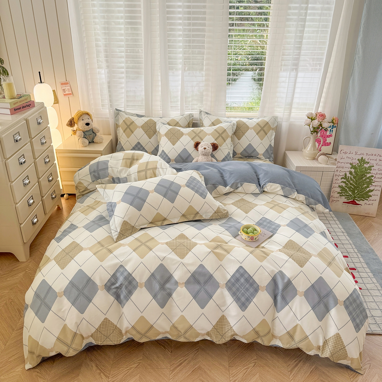 91家纺网 家纺一手货源 找家纺 尚帛 2026新款全棉品质喷气印花爆款四件套 多规格套件 单品系列-四件套 佳丽斯