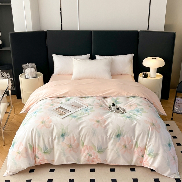 艾迪尚家纺 2026新款133X76宽幅全棉纯棉印花单品被套 被套单件 晓城时光-绿