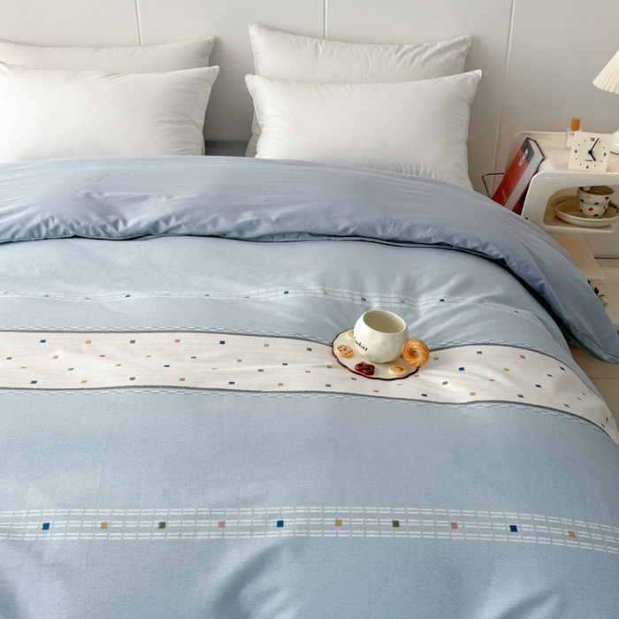 91家纺网 家纺一手货源 找家纺 艾迪尚家纺 2026新款133X76宽幅全棉纯棉印花单品被套 被套单件 时尚韵律-蓝