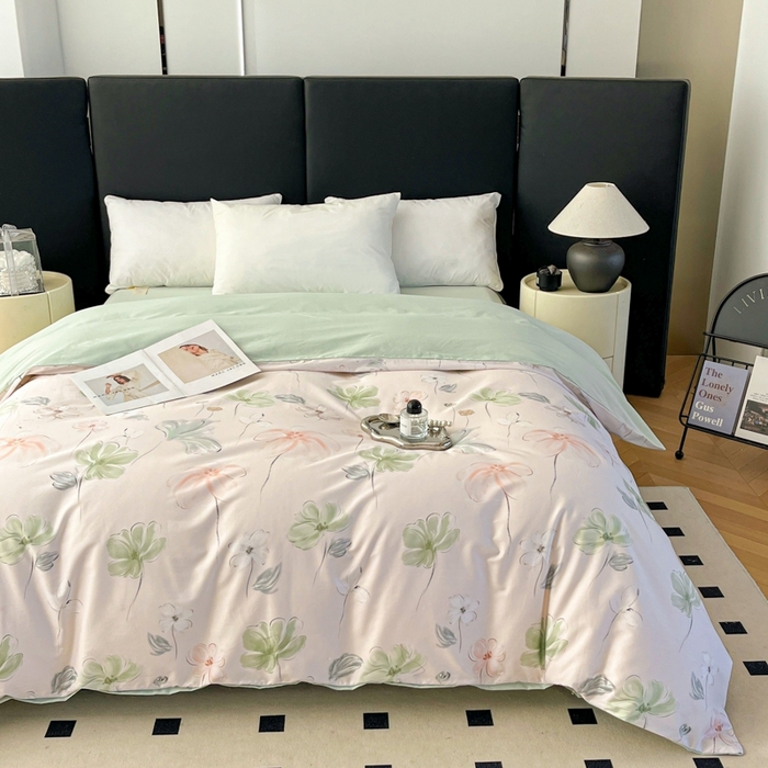 91家纺网 家纺一手货源 找家纺 艾迪尚家纺 2026新款133X76宽幅全棉纯棉印花单品被套 被套单件 盛夏-绿