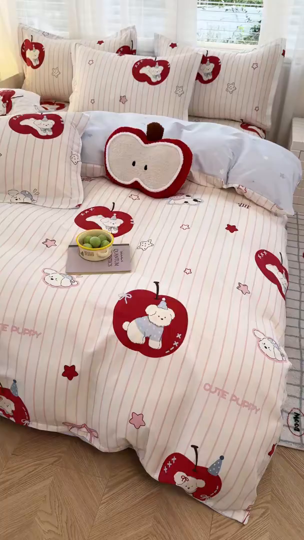 91家纺网 家纺一手货源 找家纺 尚帛 2026新款全棉品质喷气印花爆款四件套 多规格套件 单品系列-四件套 派对柯基