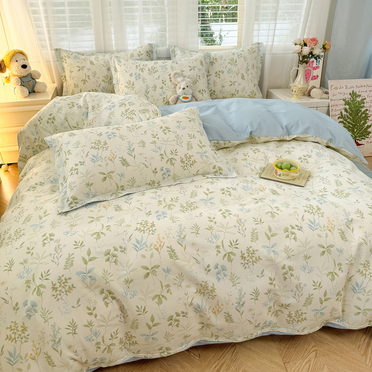 91家纺网 家纺一手货源 找家纺 尚帛 2026新款全棉品质喷气印花爆款四件套 多规格套件 单品系列-四件套 浅草繁花