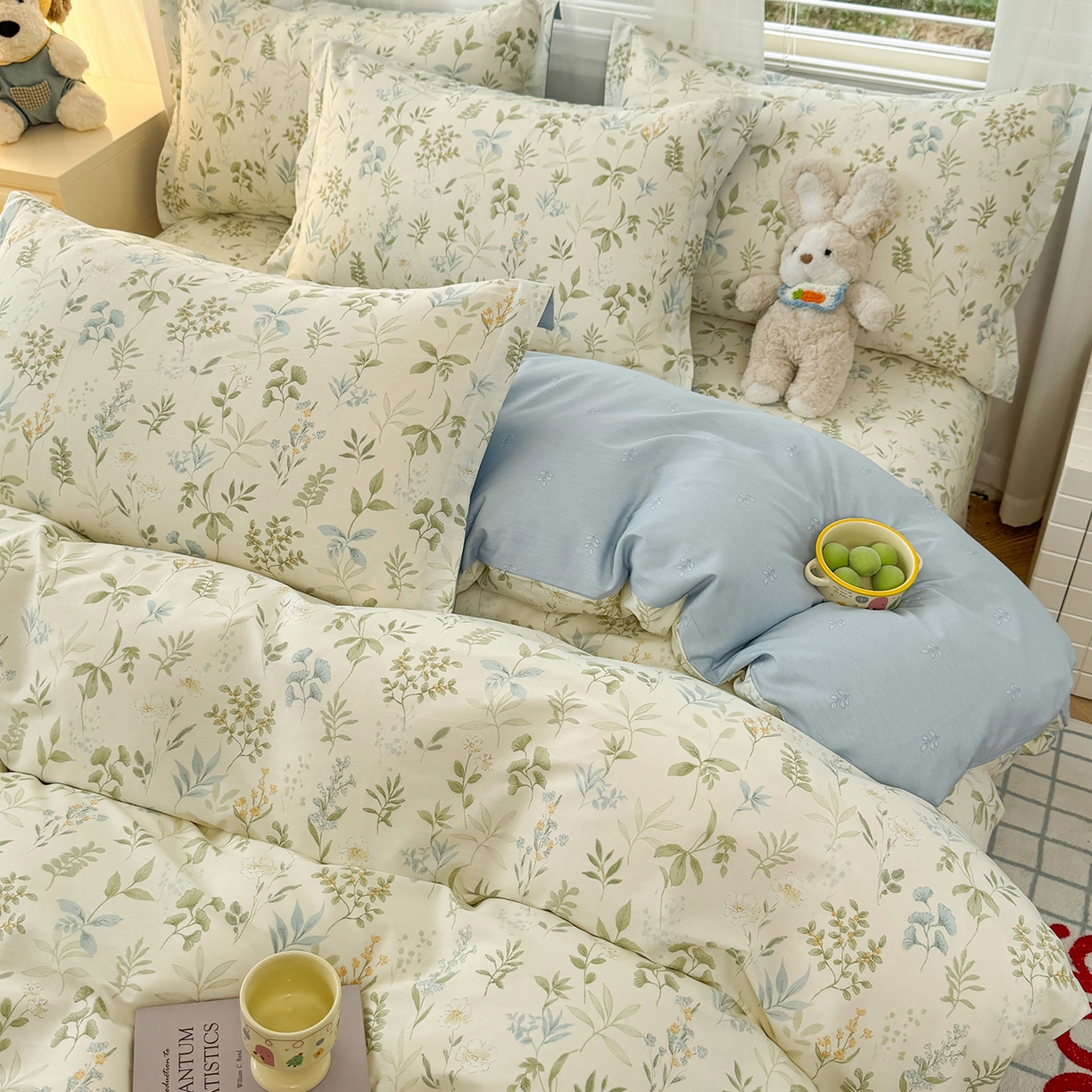 91家纺网 家纺一手货源 找家纺 尚帛 2026新款全棉品质喷气印花爆款四件套 多规格套件 单品系列-四件套 浅草繁花