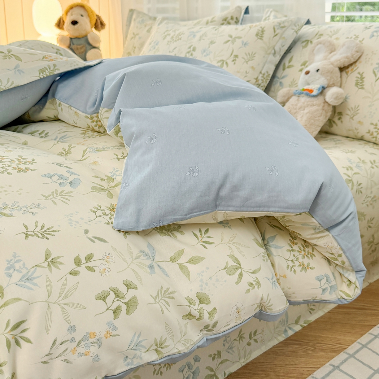 91家纺网 家纺一手货源 找家纺 尚帛 2026新款全棉品质喷气印花爆款四件套 多规格套件 单品系列-四件套 浅草繁花