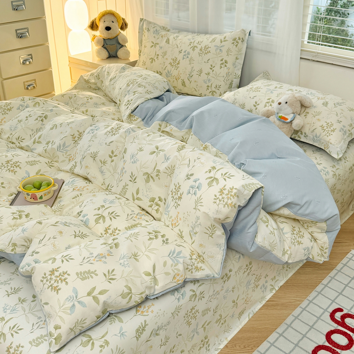 91家纺网 家纺一手货源 找家纺 尚帛 2026新款全棉品质喷气印花爆款四件套 多规格套件 单品系列-四件套 浅草繁花