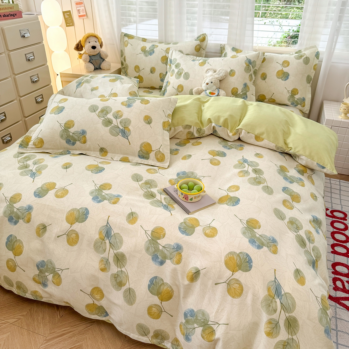 91家纺网 家纺一手货源 找家纺 尚帛 2026新款全棉品质喷气印花爆款四件套 多规格套件 单品系列-四件套 秋飘铃