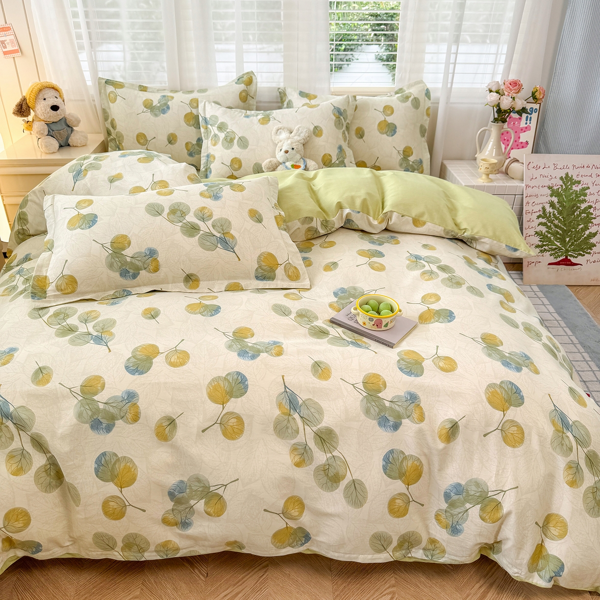 91家纺网 家纺一手货源 找家纺 尚帛 2026新款全棉品质喷气印花爆款四件套 多规格套件 单品系列-四件套 秋飘铃