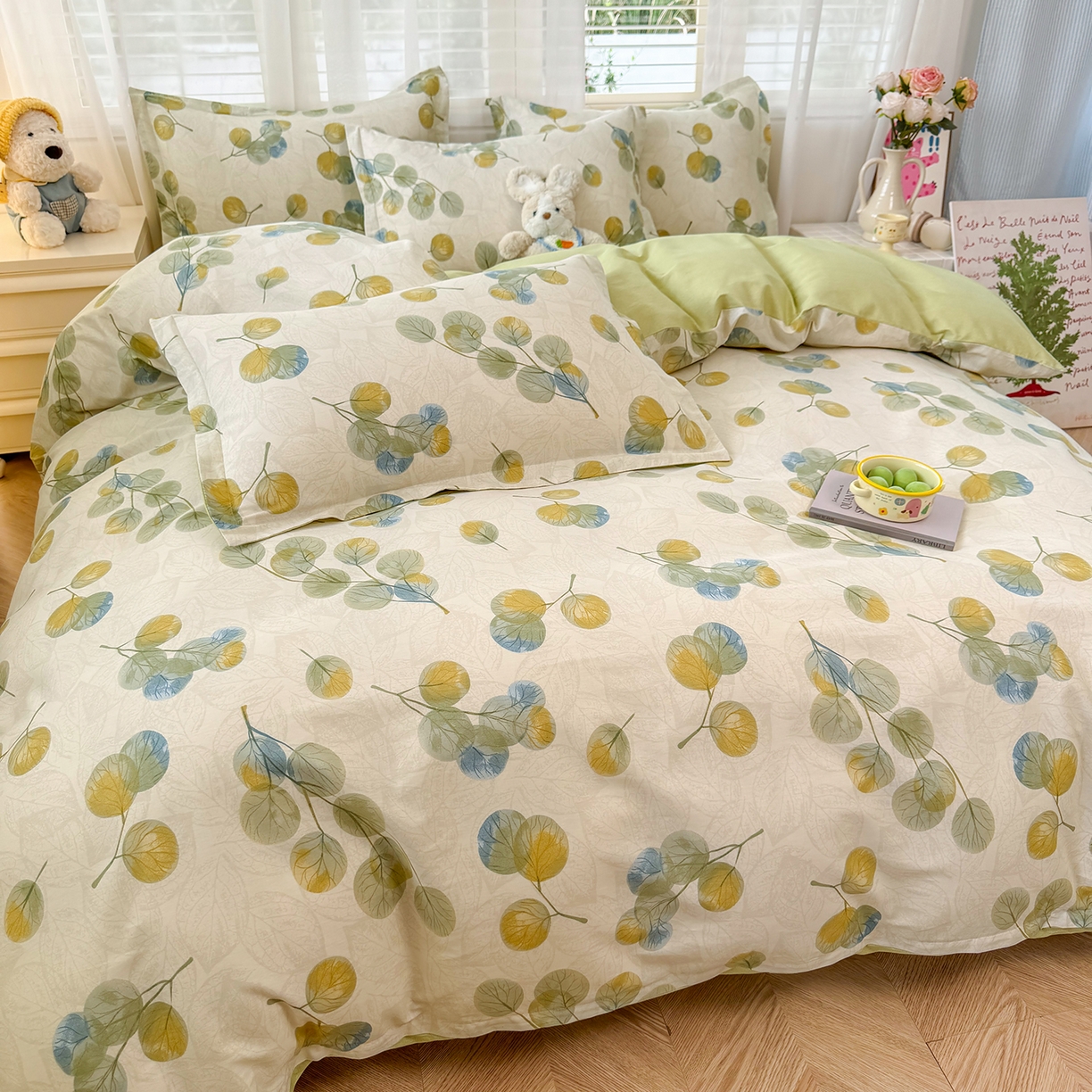 91家纺网 家纺一手货源 找家纺 尚帛 2026新款全棉品质喷气印花爆款四件套 多规格套件 单品系列-四件套 秋飘铃