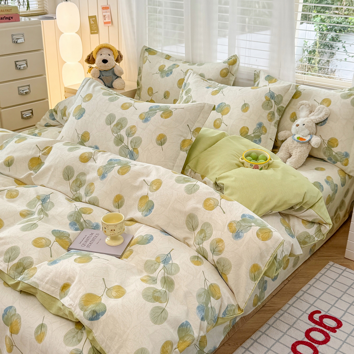 91家纺网 家纺一手货源 找家纺 尚帛 2026新款全棉品质喷气印花爆款四件套 多规格套件 单品系列-四件套 秋飘铃