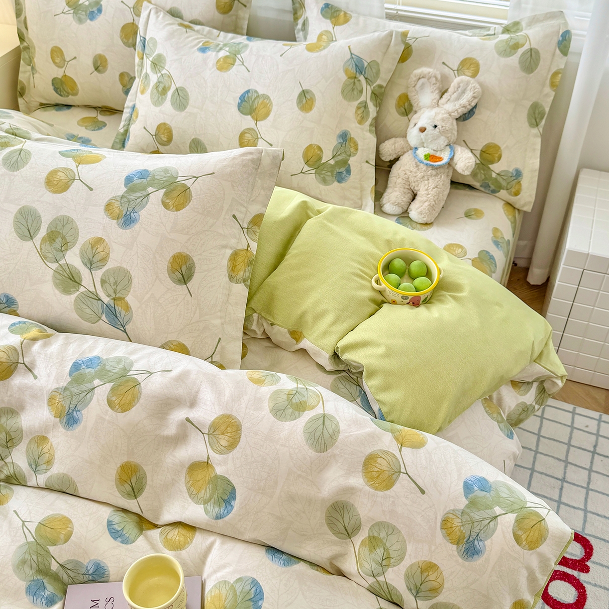 91家纺网 家纺一手货源 找家纺 尚帛 2026新款全棉品质喷气印花爆款四件套 多规格套件 单品系列-四件套 秋飘铃