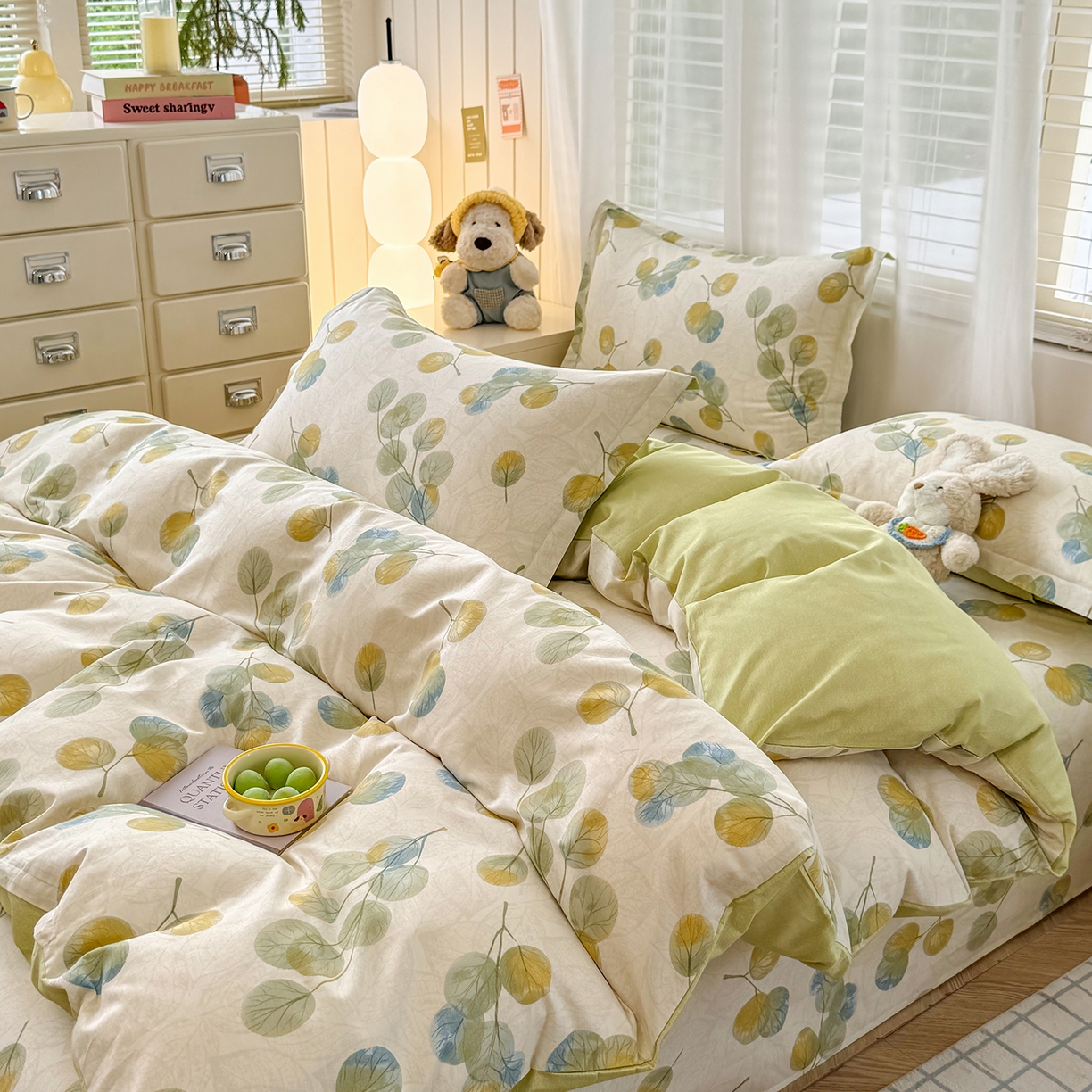 91家纺网 家纺一手货源 找家纺 尚帛 2026新款全棉品质喷气印花爆款四件套 多规格套件 单品系列-四件套 秋飘铃