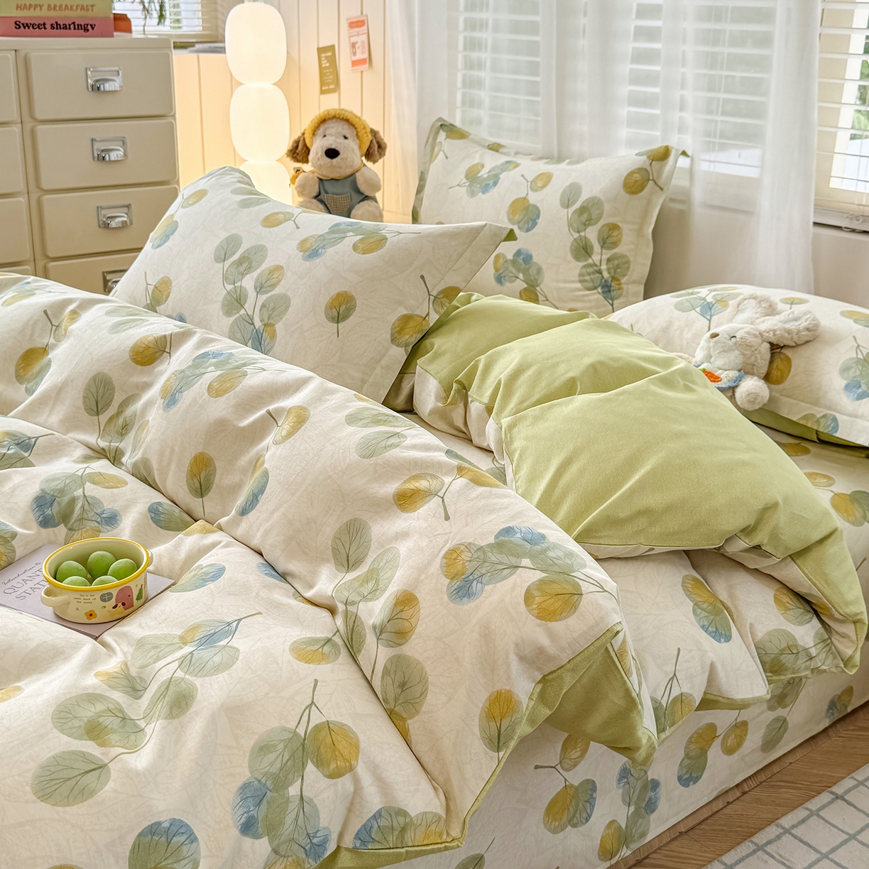 91家纺网 家纺一手货源 找家纺 尚帛 2026新款全棉品质喷气印花爆款四件套 多规格套件 单品系列-四件套 秋飘铃