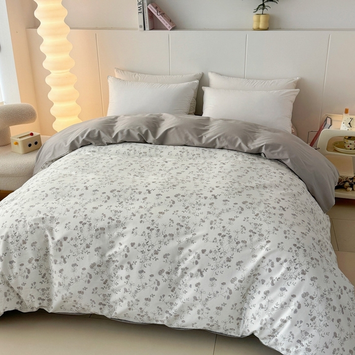 91家纺网 家纺一手货源 找家纺 艾迪尚家纺 2026新款133X76宽幅全棉纯棉印花单品被套 被套单件 夜来香-灰