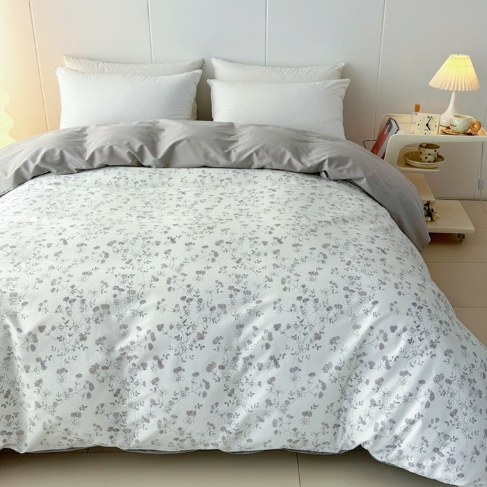 91家纺网 家纺一手货源 找家纺 艾迪尚家纺 2026新款133X76宽幅全棉纯棉印花单品被套 被套单件 夜来香-灰