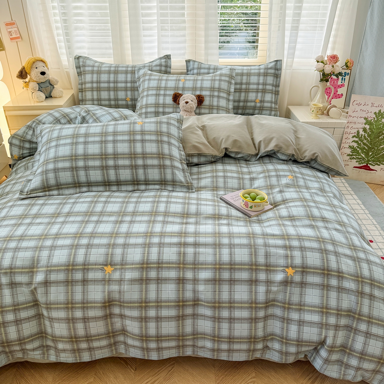 91家纺网 家纺一手货源 找家纺 尚帛 2026新款全棉品质喷气印花爆款四件套 多规格套件 单品系列-四件套 闪耀的星