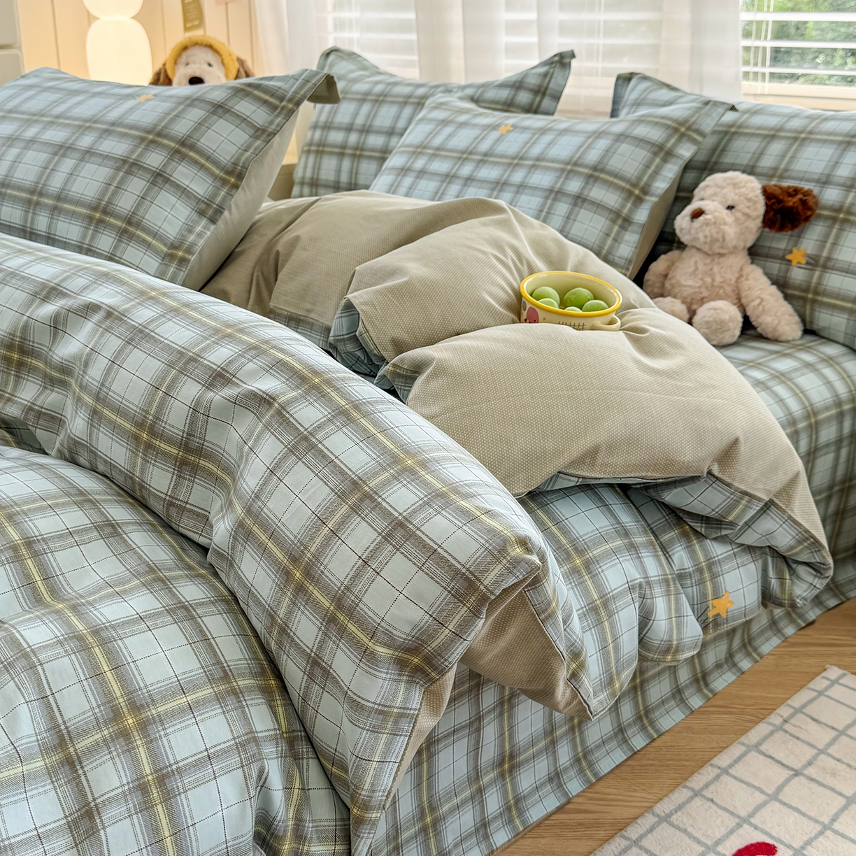 91家纺网 家纺一手货源 找家纺 尚帛 2026新款全棉品质喷气印花爆款四件套 多规格套件 单品系列-四件套 闪耀的星