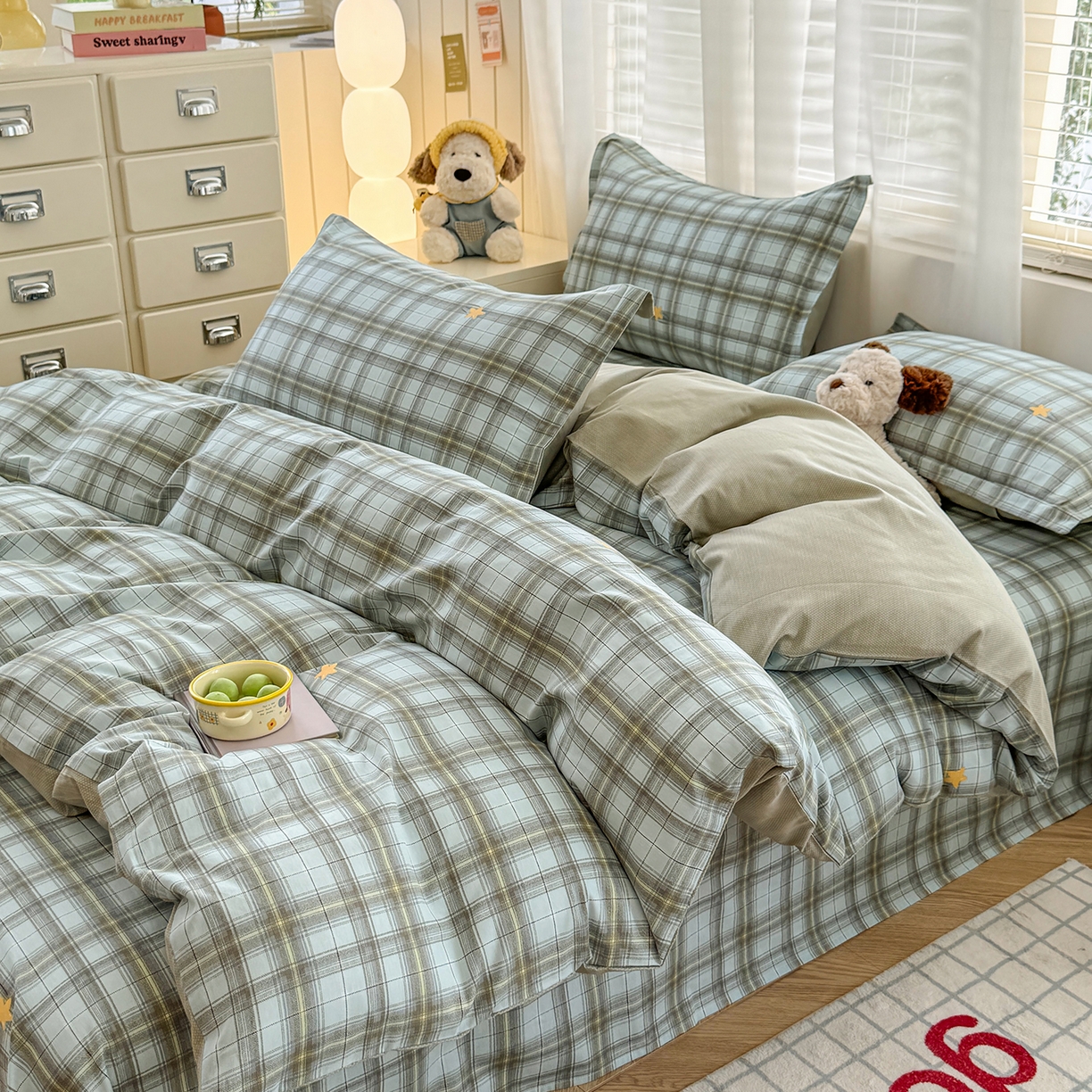 91家纺网 家纺一手货源 找家纺 尚帛 2026新款全棉品质喷气印花爆款四件套 多规格套件 单品系列-四件套 闪耀的星