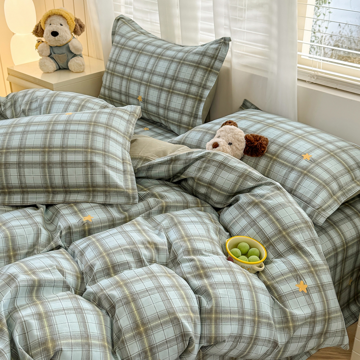 91家纺网 家纺一手货源 找家纺 尚帛 2026新款全棉品质喷气印花爆款四件套 多规格套件 单品系列-四件套 闪耀的星