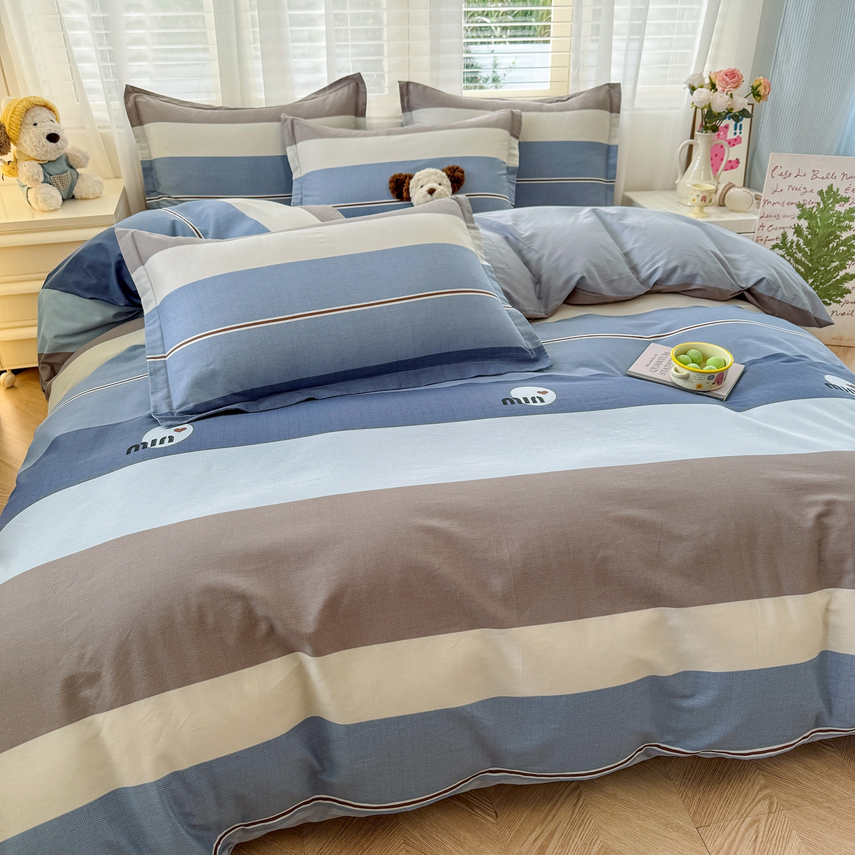 91家纺网 家纺一手货源 找家纺 尚帛 2026新款全棉品质喷气印花爆款四件套 多规格套件 单品系列-四件套 时尚慕斯