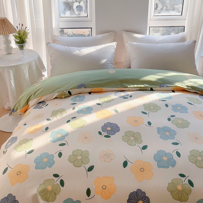 91家纺网 家纺一手货源 找家纺 艾迪尚家纺 2026新款133X76宽幅全棉纯棉印花单品被套 被套单件 雅卉—绿