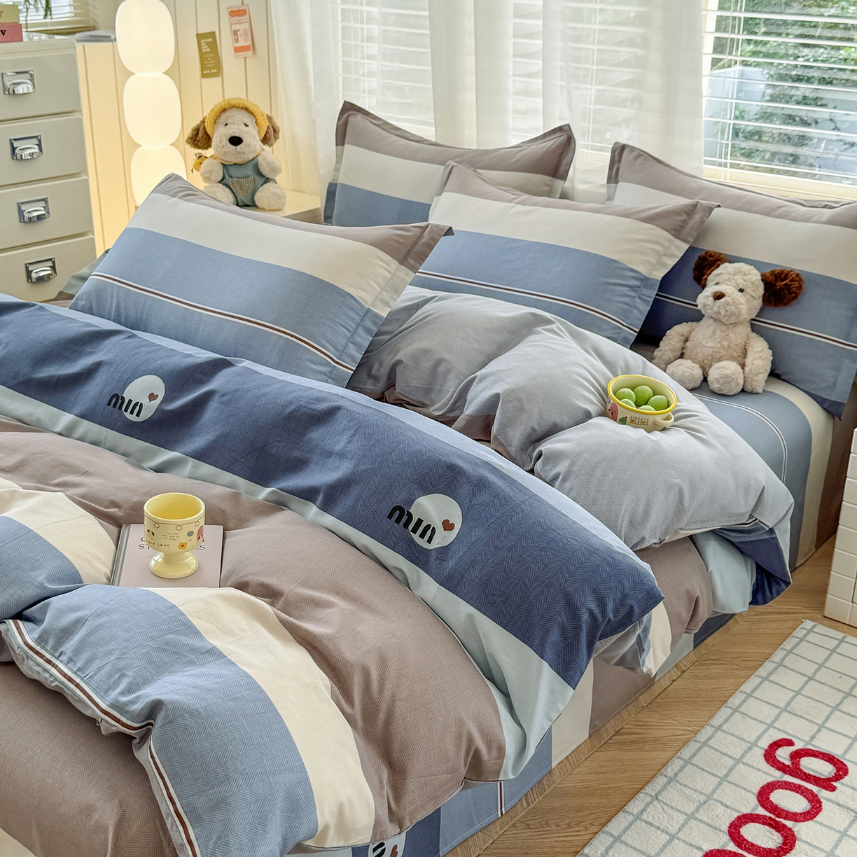 91家纺网 家纺一手货源 找家纺 尚帛 2026新款全棉品质喷气印花爆款四件套 多规格套件 单品系列-四件套 时尚慕斯