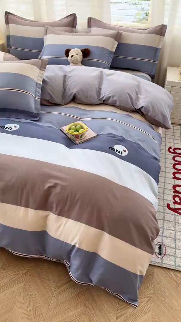 91家纺网 家纺一手货源 找家纺 尚帛 2026新款全棉品质喷气印花爆款四件套 多规格套件 单品系列-四件套 时尚慕斯