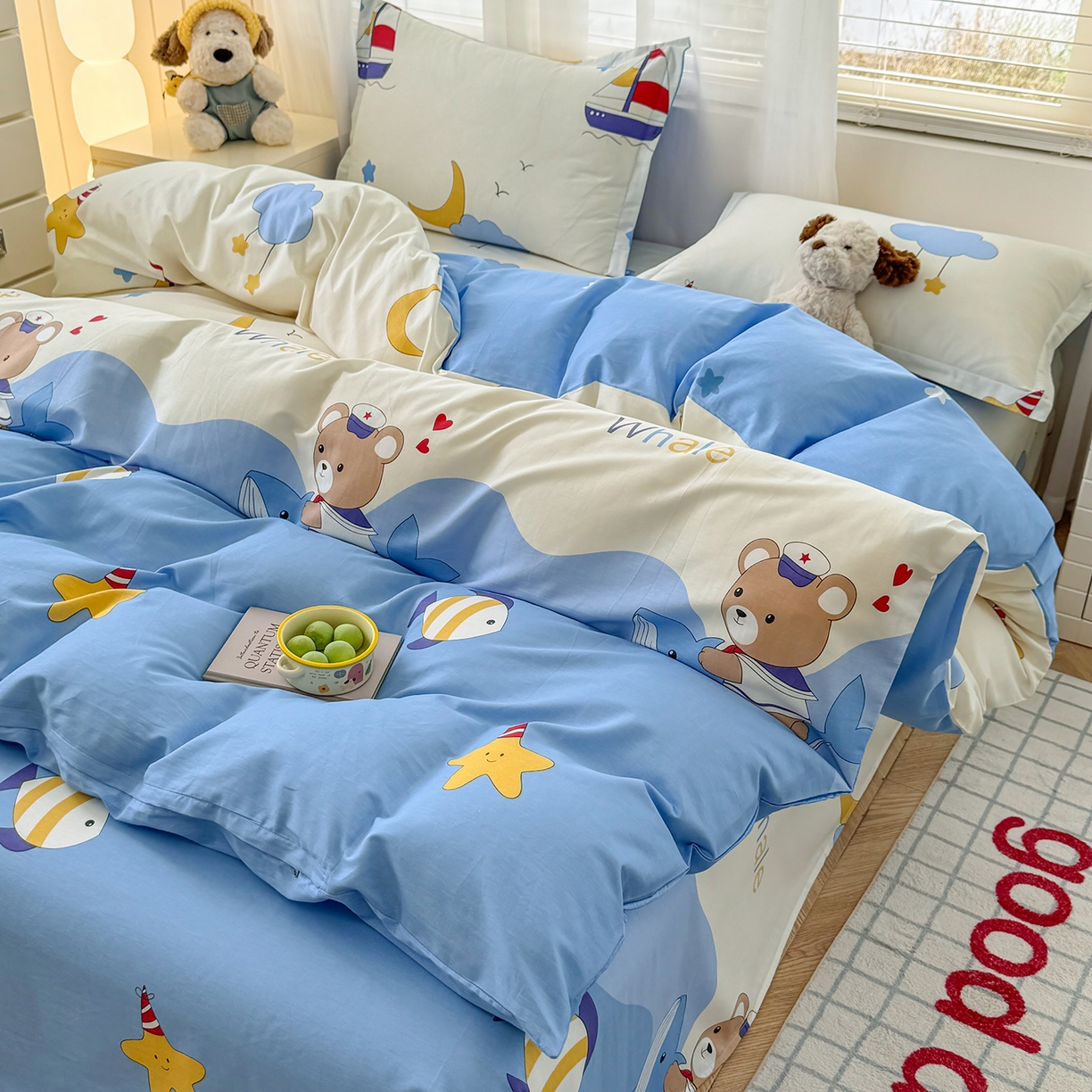 91家纺网 家纺一手货源 找家纺 尚帛 2026新款全棉品质喷气印花爆款四件套 多规格套件 单品系列-四件套 水上乐园