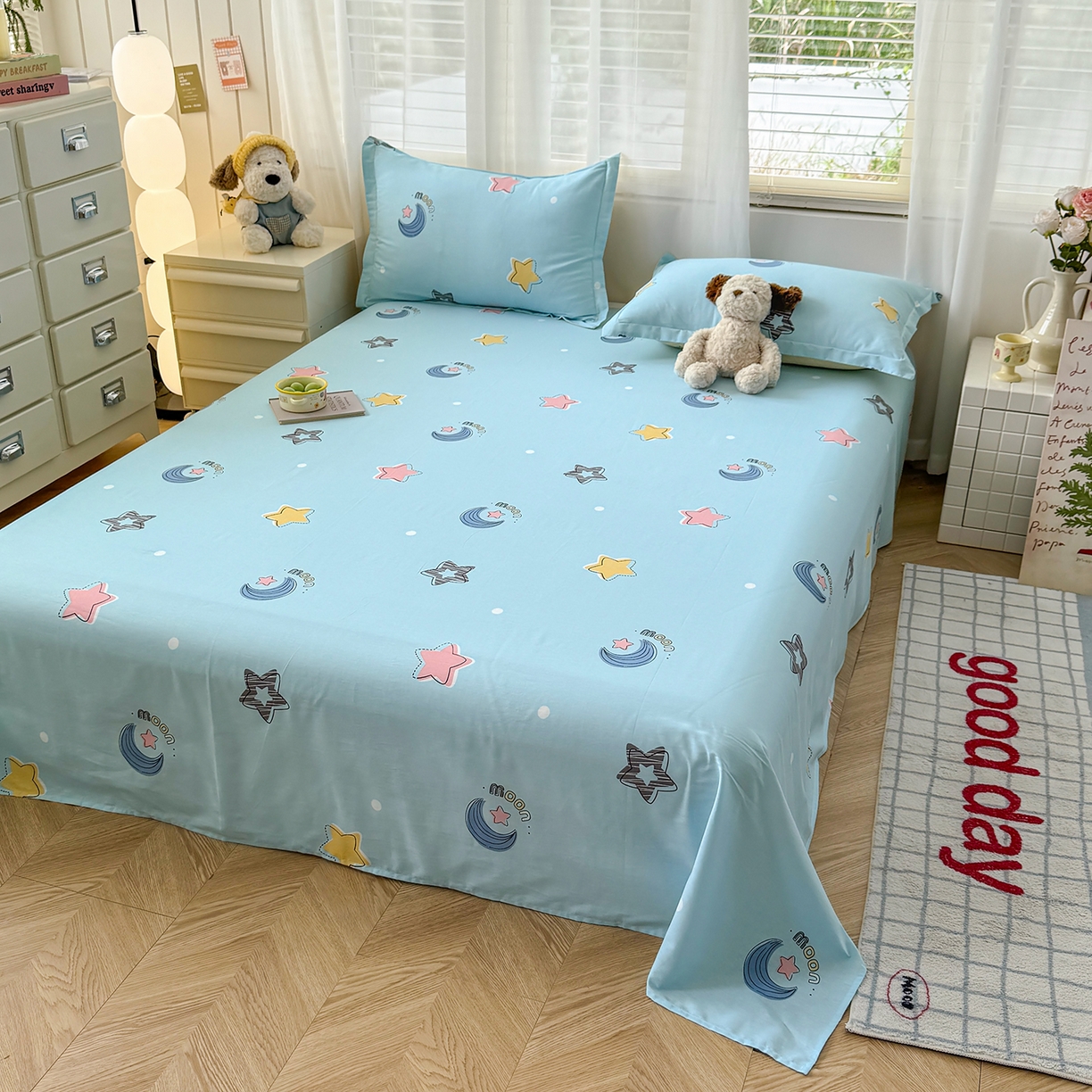 91家纺网 家纺一手货源 找家纺 尚帛 2026新款全棉品质喷气印花爆款四件套 多规格套件 单品系列-四件套 星梦想